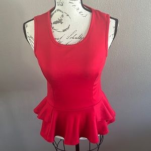 Small red sleeveless fitted top